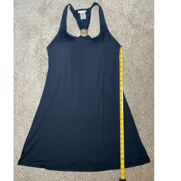 Michael Kors - Black Padded Bathing Suit Dress - Gold Logo - Picture 6 of 10